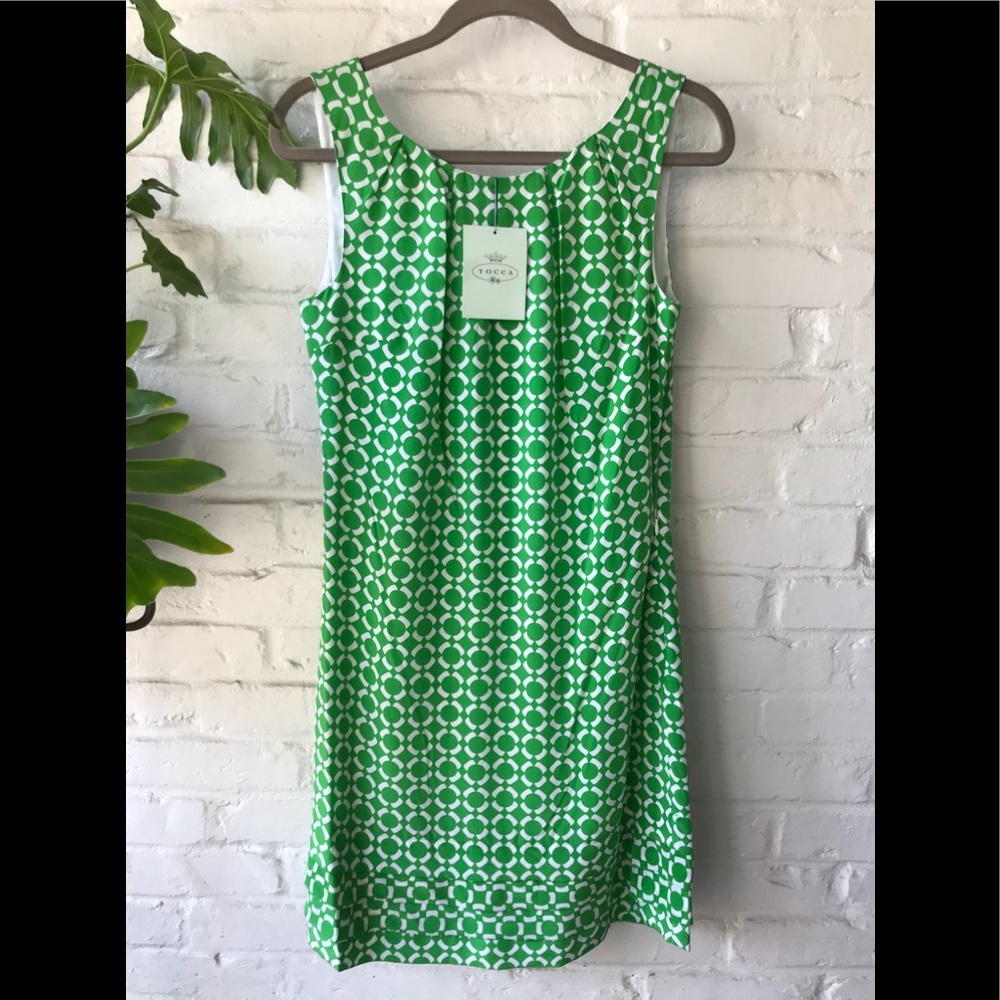 Tocca 100% Silk Green Dress